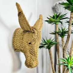 Vintage Hand Woven Spanish Donkey Head 1970s - 3498246