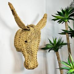 Vintage Hand Woven Spanish Donkey Head 1970s - 3498249