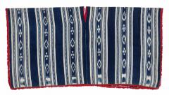 Vintage Hand woven Ikat Poncho from Central Ecuador - 4016379