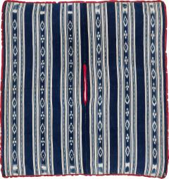 Vintage Hand woven Ikat Poncho from Central Ecuador - 4017028