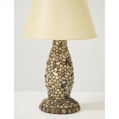 Vintage Handmade Shell Lamp with Parchment Shade - 4080647