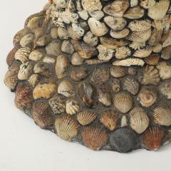 Vintage Handmade Shell Lamp with Parchment Shade - 4080653