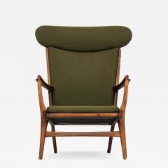 Vintage Hans Wegner AP 15 Lounge Chair in Oak and Mohair - 2987890