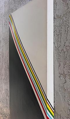 Vintage Hard Edge Abstract Painting 3D Convex Curved Pop Art - 4589336