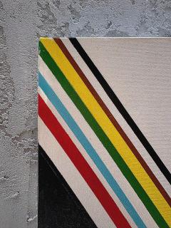 Vintage Hard Edge Abstract Painting 3D Convex Curved Pop Art - 4589344