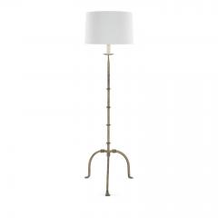 Vintage Heavy Gilt Iron Floor Lamp - 3744619