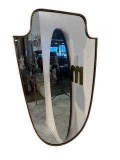 Vintage Hollywood Regency Brass Beaded Wall Mirror - 4607527