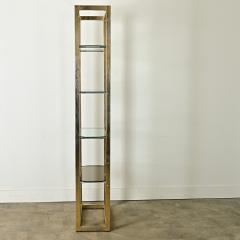 Vintage Hollywood Regency Brass Glass Etagere - 3954701