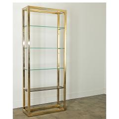 Vintage Hollywood Regency Brass Glass Etagere - 3954715
