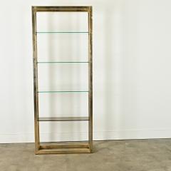 Vintage Hollywood Regency Brass Glass Etagere - 3954727