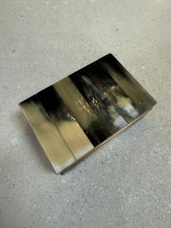 Vintage Horn Veneer Jewelry Box with Brass Trim - 4557140