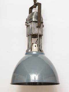 Vintage Industrial Enamel Shade Hanging Light - 1081586