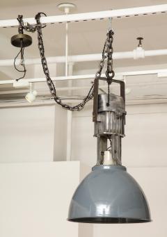 Vintage Industrial Enamel Shade Hanging Light - 1081588