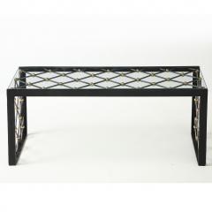 Vintage Iron Glass Coffee Table in the Manner of Jean Roy re - 4048005