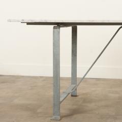 Vintage Iron White Marble Dining Table - 3218281