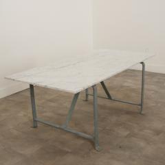 Vintage Iron White Marble Dining Table - 3218295