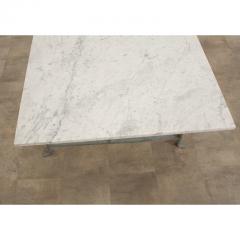 Vintage Iron White Marble Dining Table - 3218346