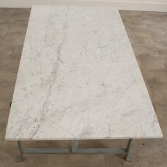Vintage Iron White Marble Dining Table - 3218348