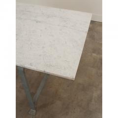 Vintage Iron White Marble Dining Table - 3218365