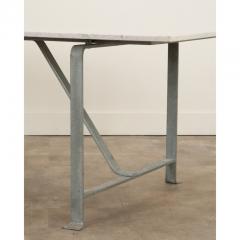 Vintage Iron White Marble Dining Table - 3218375