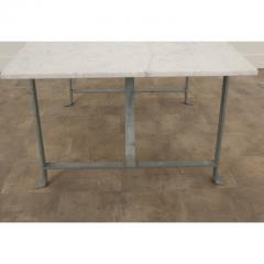 Vintage Iron White Marble Dining Table - 3218394