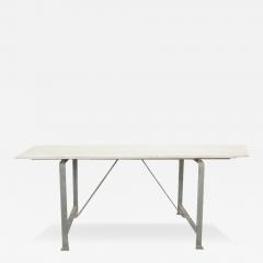 Vintage Iron White Marble Dining Table - 3256808