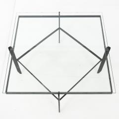 Vintage Iron and Glass Diamond Coffee Table - 1535306