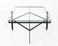 Vintage Iron and Glass Diamond Coffee Table - 1535308