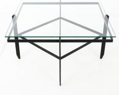 Vintage Iron and Glass Diamond Coffee Table - 1535309
