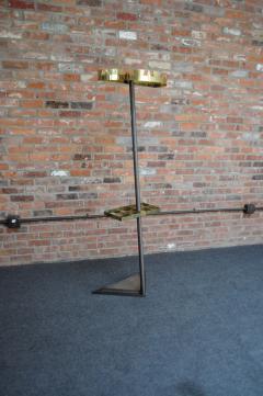 Vintage Italian Angled Coat Rack with Umbrella Stand in Painted Steel and Brass - 3780097