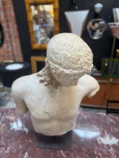 Vintage Italian Apollo Del Tevere Plaster Half Bust Sculpture 1970s - 4291911