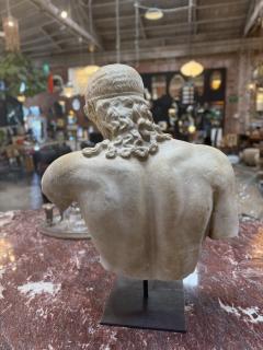 Vintage Italian Apollo Del Tevere Plaster Half Bust Sculpture 1970s - 4291913