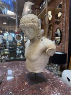 Vintage Italian Apollo Del Tevere Plaster Half Bust Sculpture 1970s - 4291915