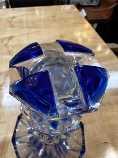 Vintage Italian Blue Crystal Decanter 1960s - 3443742