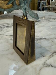 Vintage Italian Brass Photo Frame with Guilloch Pattern Mid Century Modern - 4527834