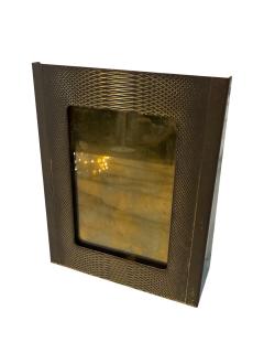 Vintage Italian Brass Photo Frame with Guilloch Pattern Mid Century Modern - 4527927