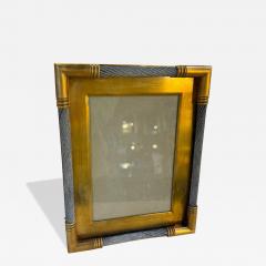 Vintage Italian Brass Photo Frame with Steel Cable Detail 1970s - 4526564