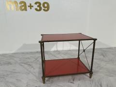 Vintage Italian Brass and Glass Side Table 1980s - 3573020