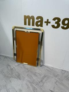 Vintage Italian Brass and Lucite Wall Mirror 1970s - 4292006