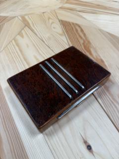 Vintage Italian Burl Wood and Chrome Decorative Box - 4779278