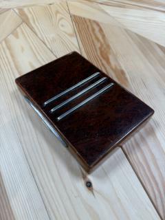 Vintage Italian Burl Wood and Chrome Decorative Box - 4779279