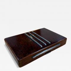 Vintage Italian Burl Wood and Chrome Decorative Box - 4779317