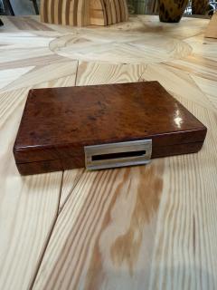 Vintage Italian Burlwood Travel Vanity Box with Mirror - 4780656