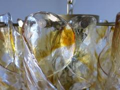 Vintage Italian Chandelier with Clear Amber Glass by Mazzega - 2930275