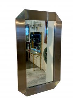 Vintage Italian Chrome Framed Wall Mirror - 4291977