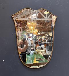 Vintage Italian Curvilinear Brass Wall Mirror 1980s - 3307747