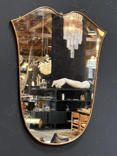 Vintage Italian Curvilinear Brass Wall Mirror 1980s - 3307748