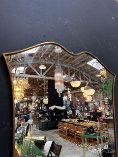 Vintage Italian Curvilinear Brass Wall Mirror 1980s - 3307750