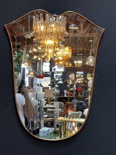 Vintage Italian Curvilinear Brass Wall Mirror 1980s - 3307751