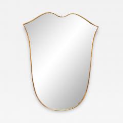Vintage Italian Curvilinear Brass Wall Mirror 1980s - 3308666